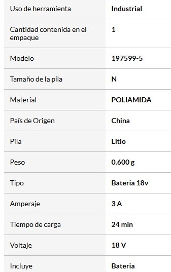 Bateria 18V 3Ah Makita Modelo 197599-5