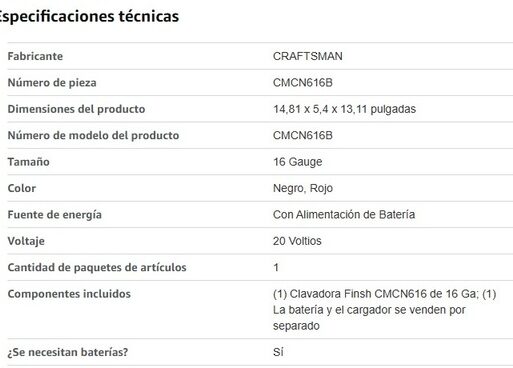 Clavadora de Acabado Inalambrica V20 CL 16 Solo Herramienta
