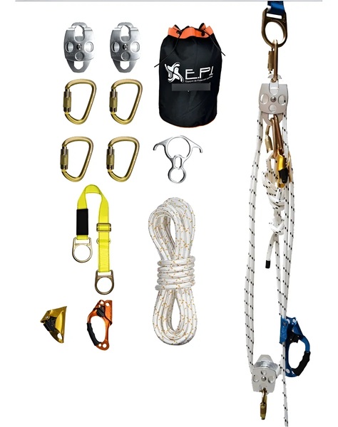 Kit de Rescate 4 a 1 para Trabajo en Altura 50 Metros