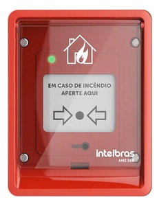 Pulsador Manual Rearmable para Alarmas de Incendio Rojo IP66 AME 566 Intelbras