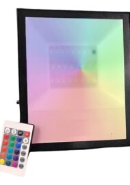 Reflector LED RGB Multicolor 100W con Control Remoto Negro