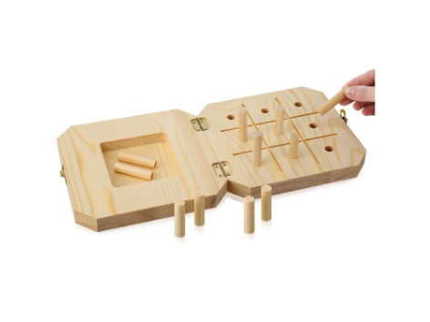 Tablero de Clavijas de Madera de 9 Agujeros para Terapia Ocupacional